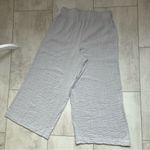 Adrianna Papell  Light Gray Rayon Crinkle Wide Leg Pull-On Pants size M Photo 5