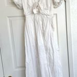ASTR The Label Citrine Linen Bow Front Midi Dress Elegant White Small S Photo 2