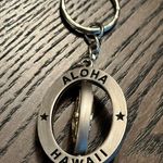 Aloha Hawaii Vintage Spinning Keychain Silver Photo 4
