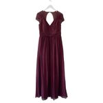 Jenny Packham Cabernet Cap Sleeve Chiffon Bridesmaid Dress Fit & Flare 12 #1654 Purple Photo 1