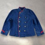 Ralph Lauren  Denim Double Breasted Jacket Women's Size L Military Officer Photo 3