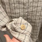Flax  Beige and Black Plaid Check Linen Summer Jacket, Size M Photo 9