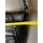 Elliott Lucca Crossbody Bag Womens Black Leather Magdalena Woven Turn Lock Photo 5