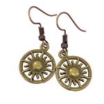 Crescent Moon, Sun and Stars Bronze Celestial Earrings Lot Photo 4