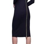 L'Agence NWOT Aries Back Zipper Midi Dress Long Sleeve Women's Black Size Medium Photo 0