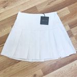 Le lis Cream Pleated Mini Skirt Tennis Peplum Schoolgirl Cotton Beige Size Small Photo 1