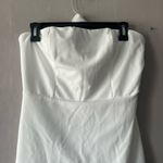 Sunfere White Florence Asymmetrical Chiffon Maxi Dress with Scarf Size Large Photo 2