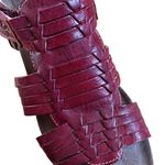 EUC Taos Leather Tradition Wedge Sandals Red Size 7 Photo 5