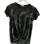 Rag and Bone  Jean Camo Green Black Front Knot Beach Short Sleeves TShirt Sz XS Photo 0