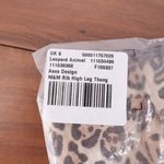 ASOS DESIGN Leopard Print Rib High Leg Thong Bikini Top US Size 4 UK 8 Brown Photo 5