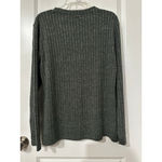 Women's Fantaslook Dark Grey Ribbed Long Sleeve Tee Shirt L Green Size L Photo 1