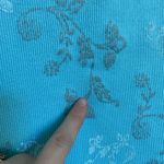 Dress Barn  women’s light blue‎ gray white patterned button neck ribbed tshirt XL Photo 4