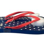 SO  Flip Flops Womens Size 7 Red White Blue Stars Americana Patriotic Sandals NEW Photo 3