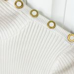 Carmen Marc Valvo Carmen by Mock Neck Ribbed Sweater Size Medium Photo 1