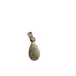 925 marked Silver Teardrop Pendant With Multicolored CZ Gemstones Photo 4