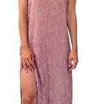 Faithfull the Brand Halter Mirror Door Striped Maxi Dress Slit Sides Size 6 Photo 0