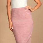 Lulu's Superpower Blush Suede Pencil Skirt Photo 0