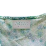 Abound  Women's Aqua Blue Floral Print Boho Ruched Crop Tank Top Large Photo 4
