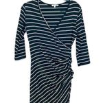 Anthropologie Sundry Fabian Shirt Dress Faux Wrap Gathered Striped Size Medium Photo 1
