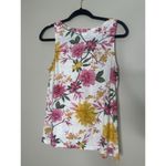 Old Navy  Tank Top Women Medium Linen Blend Multicolor Floral Knotted Strap Flowy Photo 2