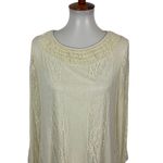 Krazy Kat  Long Sleeve Top Ivory Small Lightweight Knit Cottagecore Photo 1