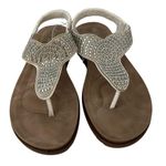 NEW Annie Comfort Sandals Rhinestone Thong Toe Sandals White Size 5.5 Photo 0