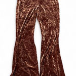 Torrid Brown Crushed Velvet Flare Pants, Women's Size 0X Photo 0