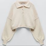 ZARA Cream Cropped Sweater Photo 0