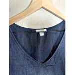 Garnet Hill Garnett Hill 100% Linen Denim Blue Midi Dress Size 2 Photo 3