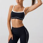 Berlook Activewear Black Contrast Strap Sports Bra Photo 1