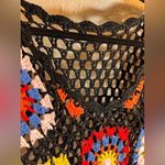 Handmade Crochet Sweater Black Multi Color M Photo 1