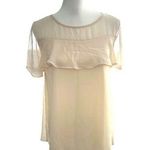 Pink Blush Maternity Top Small Cream  Short Sleeve Photo 0
