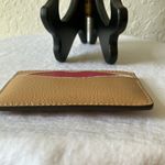 Coach : Tan Slim Credit Card Holder with Pink Lips- Wallet Photo 12
