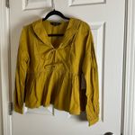 Calligraphie peplum blouse in a mustard yellow/mustard woman’s top Size small Gold Photo 1