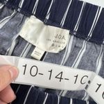 J.O.A. Top Womens‎ Small Blue White Off Shoulder Striped 100% Cotton Long Sleeve Photo 4