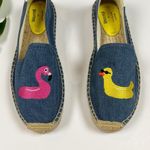 Soludos  x Mary Matson Flamingo And Duck Denim Espadrilles Photo 1