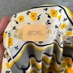 Vintage Collegian of California Button Down Blouse Mod Floral Stripe Yellow Gray Size M Photo 7