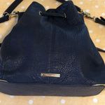 Vince Camuto Vince Camino Pebbled Leather Bucket Bag Purse Navy Blue Photo 3