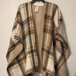 Woolrich  Tan and Black Patterned Poncho Photo 0