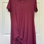 NWT Miselon Short Shirt Dress Womens Large Red Tie Scrunch Bottom Photo 0