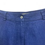 Kate Hill Cargo Pants Size 6 Navy Blue 100% Linen Wide Leg Utility Pockets Photo 5