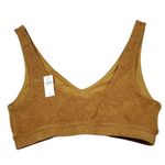 Aerie Offline Recharge Summer Lights Terry Sports Bra Size Large Brown Unlined Photo 1