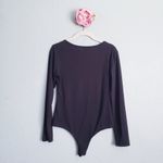 Pink Lily  Black Longsleeve Squareneck Bodysuit Photo 5