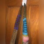 376. Bohemian hippie style Colorful peace sign & daisies Patchwork Shoulder Bag Pink Photo 5