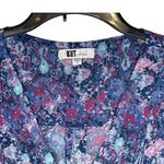 Kut From The Kloth  Womens Top Size Small Purple Floral‎ LS Pullover 1/2 Button Photo 1