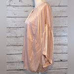 Vince Camuto TWO BY Blouse Bell Sleeve Rumpled Satin Pink-2X Photo 2