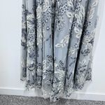 Mac Duggal Floral Embroidered Illusion Long Sleeve Gown Platinum Silver NWT 8 Photo 1