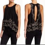 Free People  Attina Scalloped Tank Top Black S Photo 1