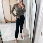 L'Agence  Metallic Long Sleeve Seneca Wrap Top Photo 1