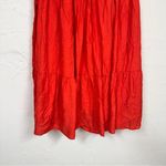 Lulus Red Tiered Boho Maxi Skirt Womens XL Beachy Summer Casual Modest Pull On Photo 4